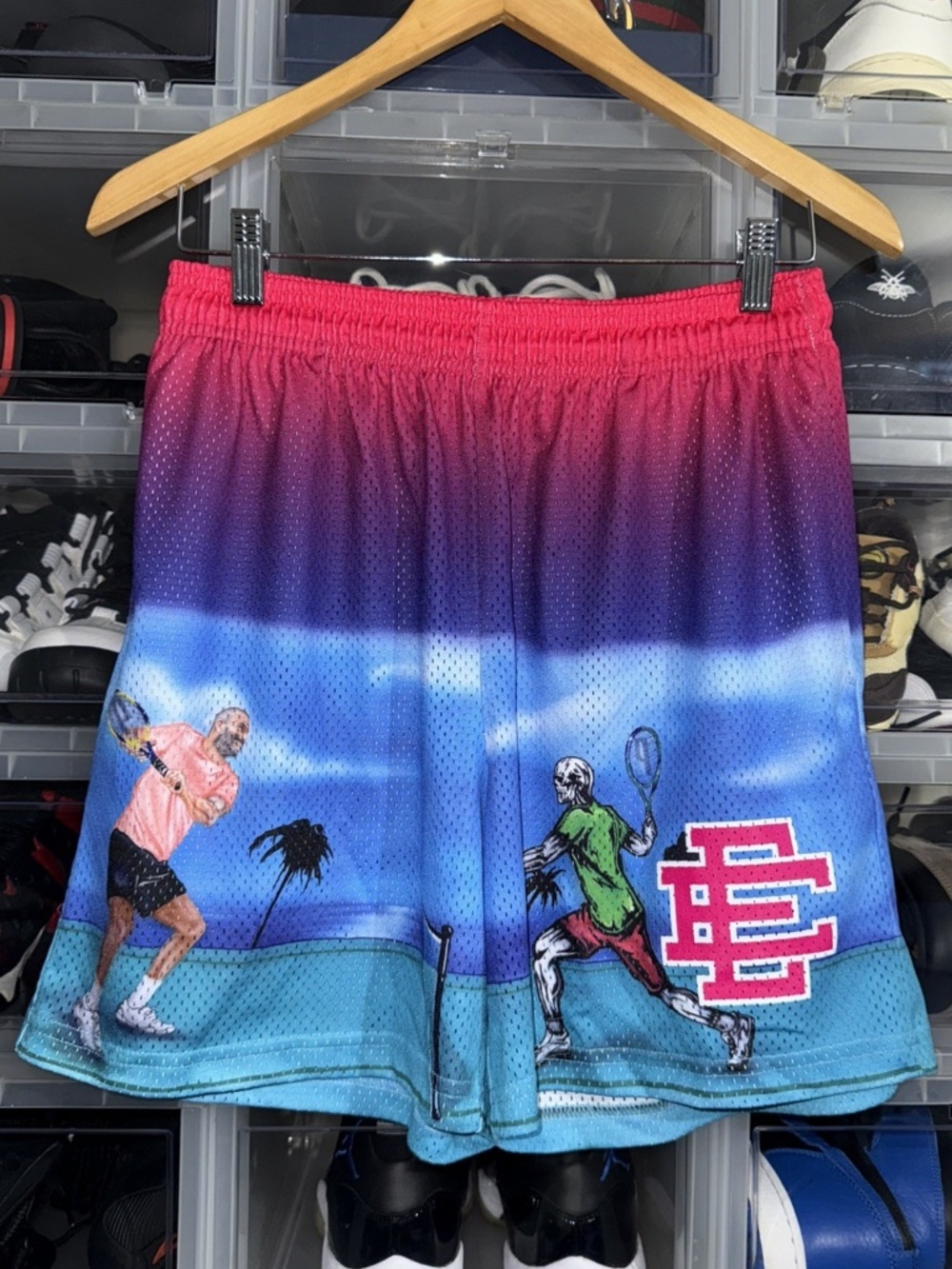 Eric Emanuel EE x Warren Lotos III Shorts Blue Pink Size M